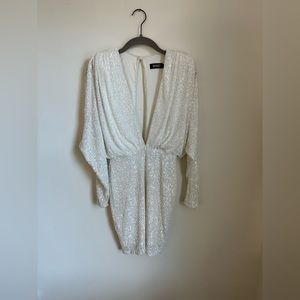 Nookie White Sequin Dress Long Sleeve